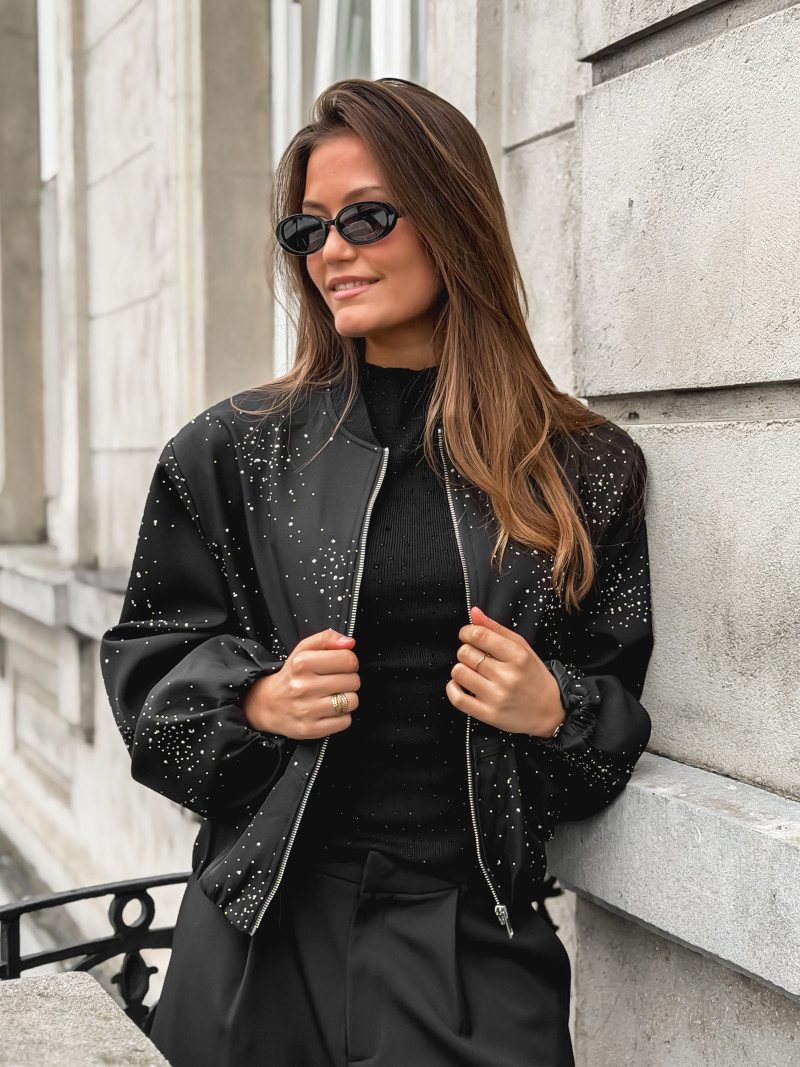 Bomber à strass Ceylan - Noir Bomber à strass Ceylan - Noir