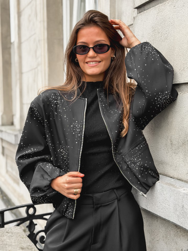 Bomber à strass Ceylan - Noir Bomber à strass Ceylan - Noir
