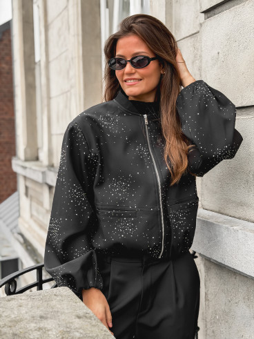 Bomber à strass Ceylan - Noir Bomber à strass Ceylan - Noir