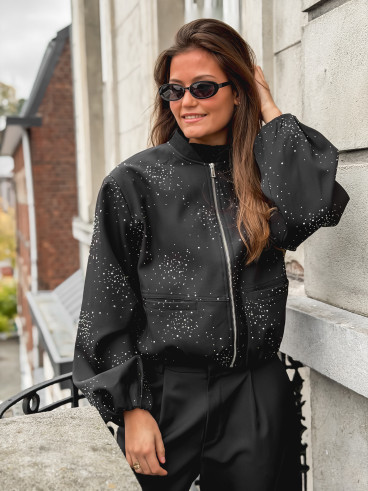 Bomber à strass Ceylan - Noir Bomber à strass Ceylan - Noir