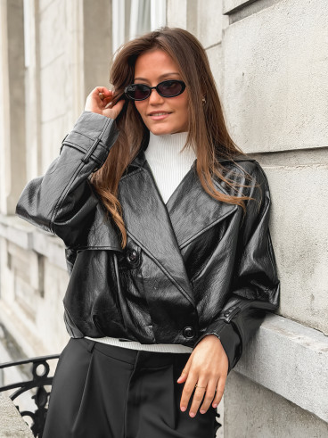 Veste en simili Rosélia - Noir