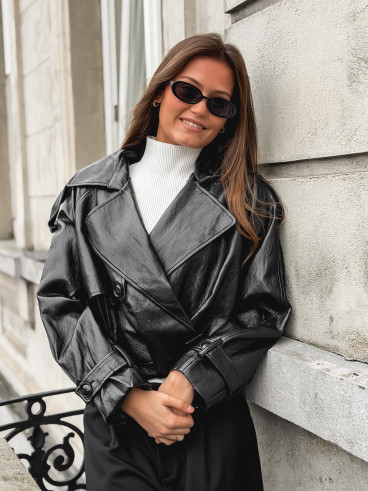 Veste en simili Rosélia - Noir