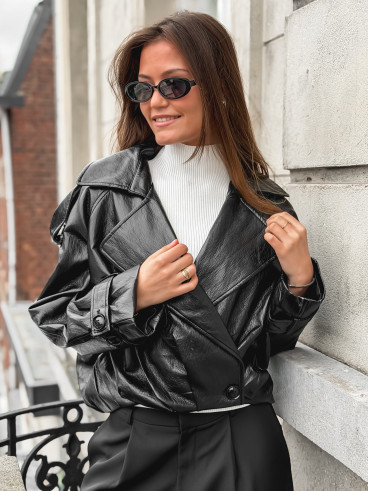 Veste en simili Rosélia - Noir