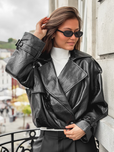 Veste en simili Rosélia - Noir