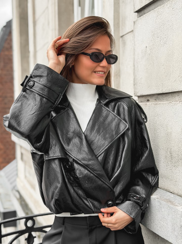 Veste en simili Rosélia - Noir