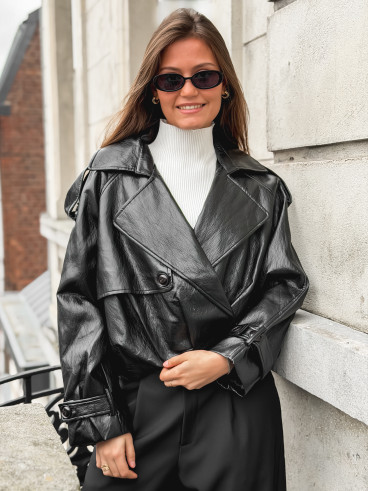 Veste en simili Rosélia - Noir