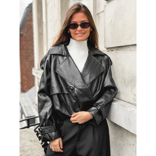 Veste en simili Rosélia - Noir
