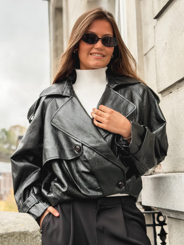 Veste en simili Rosélia - Noir