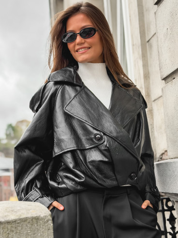 Veste en simili Rosélia - Noir