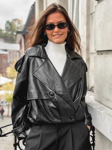 Veste en simili Rosélia - Noir