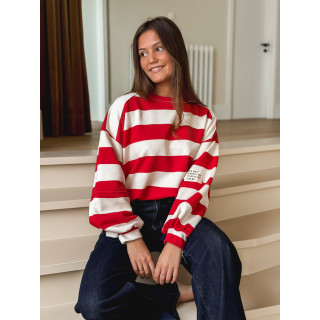 Pull ligné Esméa - Rouge/Ecru