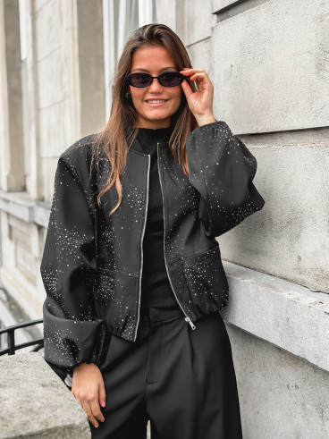 Bomber à strass Ceylan - Noir Bomber à strass Ceylan - Noir