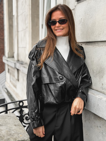 Veste en simili Rosélia - Noir