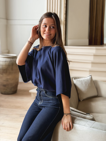 Blouse Zendayana - Bleu marine