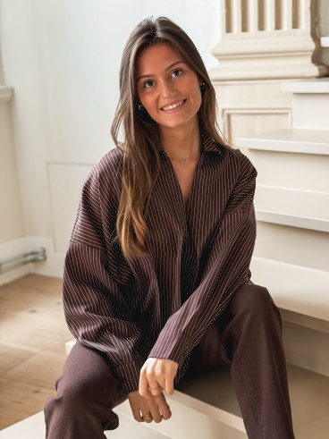Blouse Ligné Carolinia - Chocolat