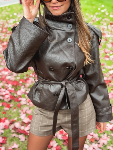 Veste en simili Nepal - Chocolat