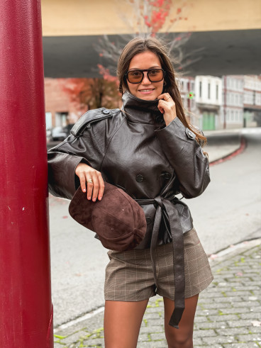 Veste en simili Nepal - Chocolat