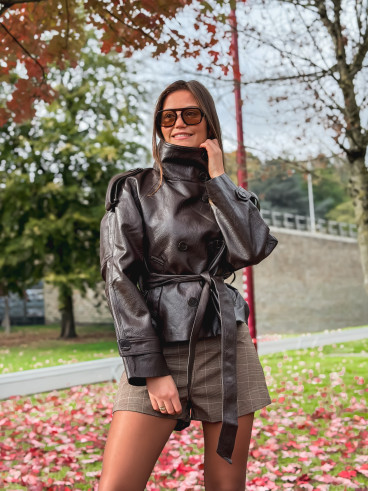 Veste en simili Nepal - Chocolat