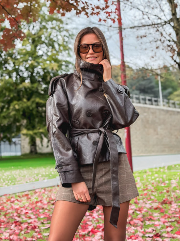 Veste en simili Nepal - Chocolat