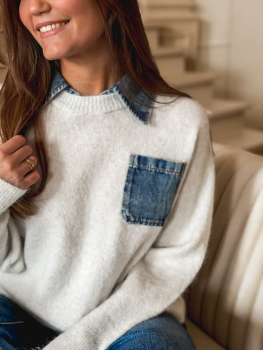 Pull Judi - Gris clair Pull Judi - Gris clair