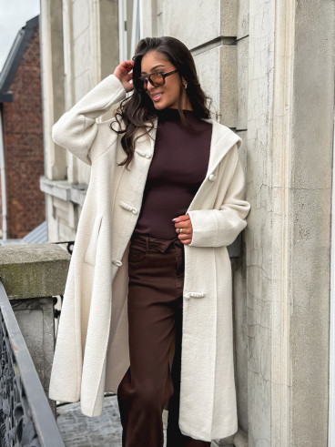 Manteau long Aléssia - Crème