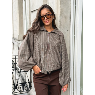 Veste à carreaux Noélise - Chocolat