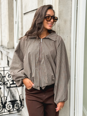 Veste à carreaux Noélise - Chocolat