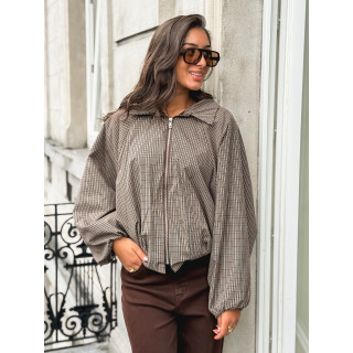 Veste à carreaux Noélise - Chocolat