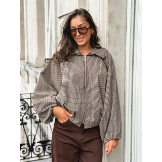 Veste à carreaux Noélise - Chocolat