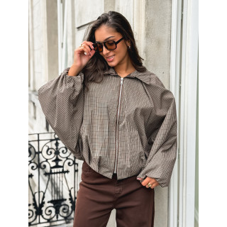 Veste à carreaux Noélise - Chocolat