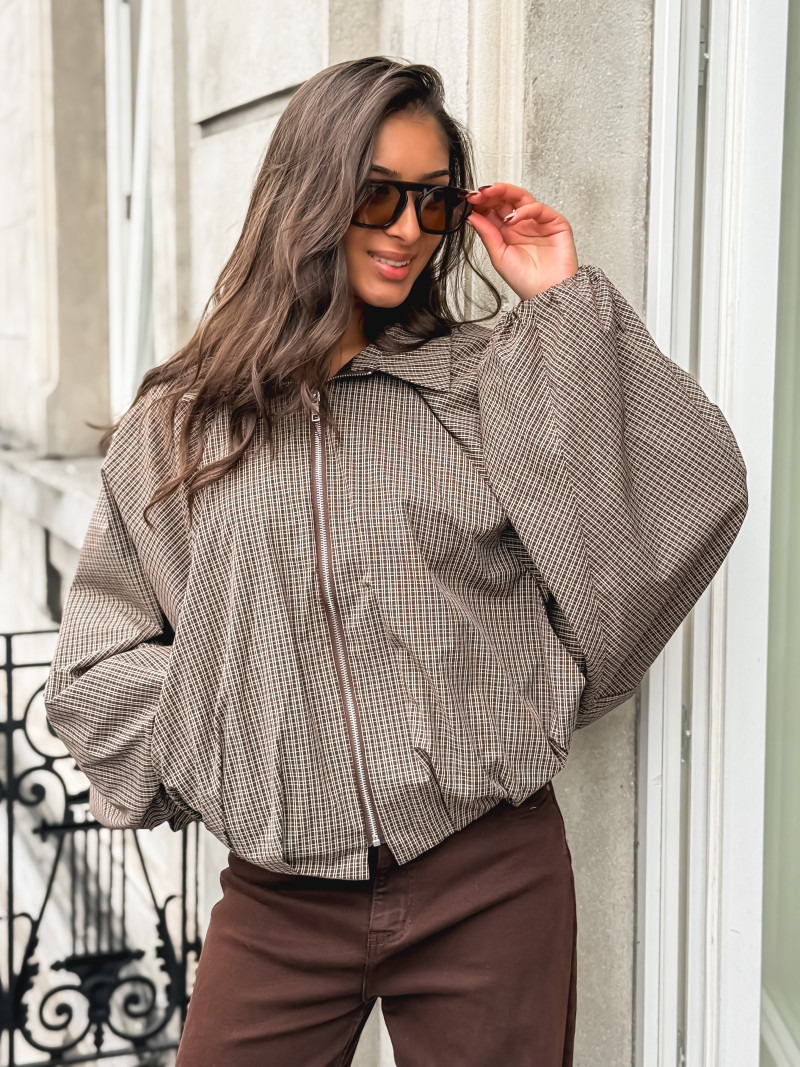 Veste à carreaux Noélise - Chocolat