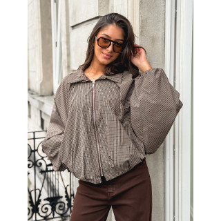 Veste à carreaux Noélise - Chocolat