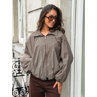 Veste à carreaux Noélise - Chocolat