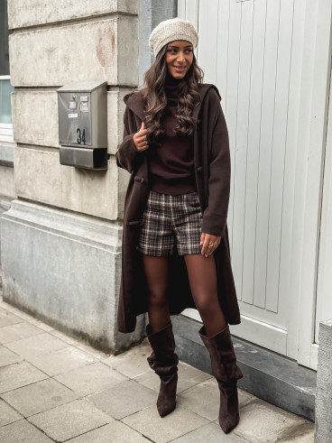 Manteau long Aléssia - Chocolat