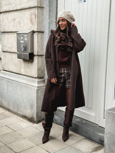 Manteau long Aléssia - Chocolat