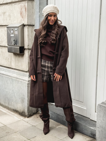 Manteau long Aléssia - Chocolat