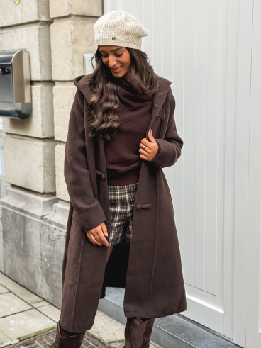 Manteau long Aléssia - Chocolat