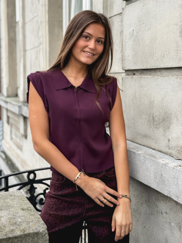 Blouse sans manches Veronika - Bordeaux