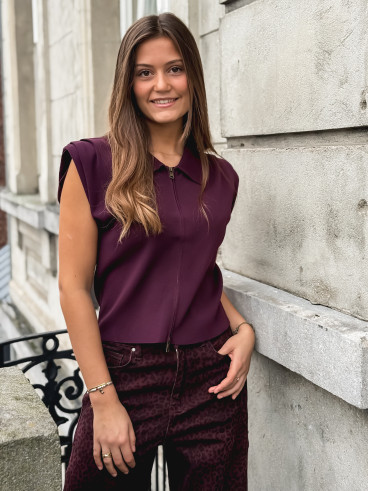 Blouse sans manches Veronika - Bordeaux