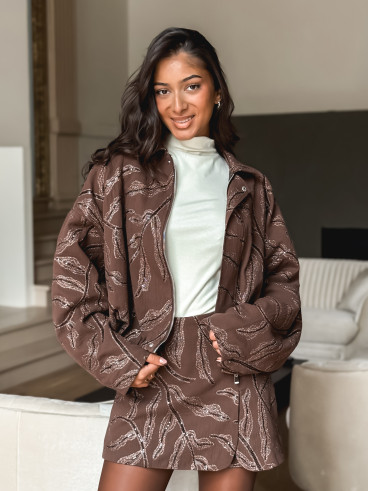 Veste à motifs Nergis - Chocolat