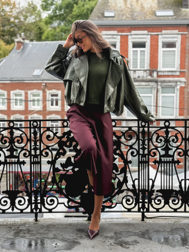 Veste en simili Rosélia - Vert olive