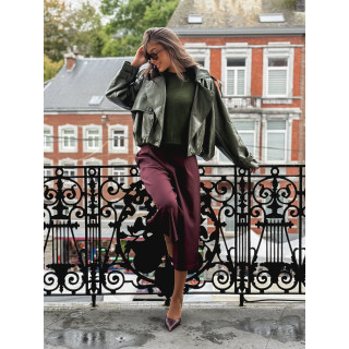 Veste en simili Rosélia - Vert olive
