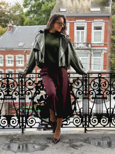 Veste en simili Rosélia - Vert olive