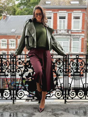 Veste en simili Rosélia - Vert olive