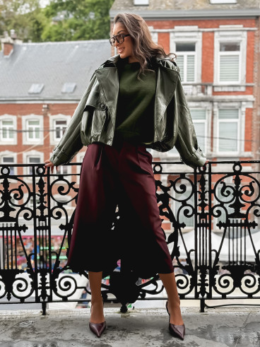 Veste en simili Rosélia - Vert olive