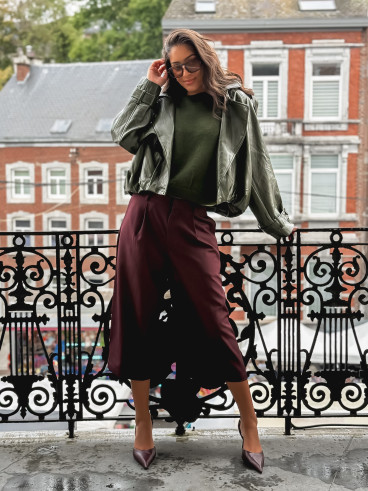 Veste en simili Rosélia - Vert olive