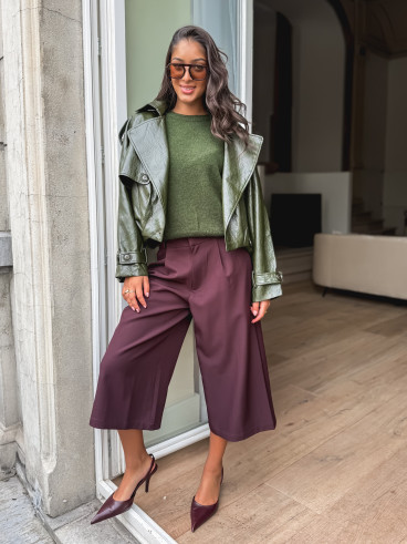 Veste en simili Rosélia - Vert olive