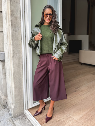 Veste en simili Rosélia - Vert olive