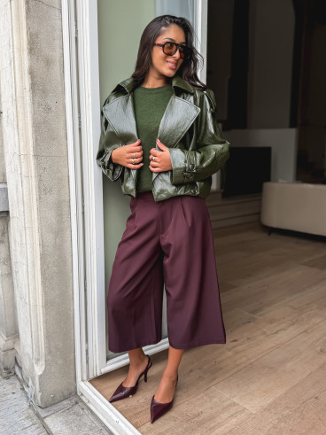Veste en simili Rosélia - Vert olive