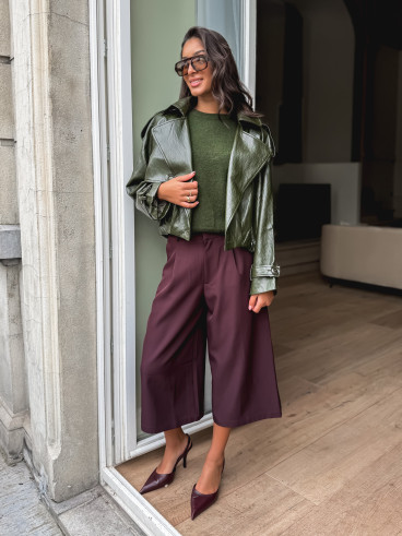 Veste en simili Rosélia - Vert olive